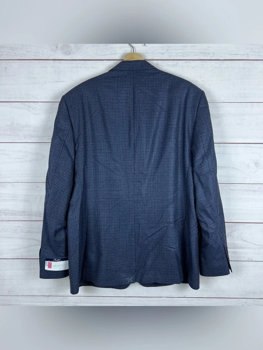 NWT Ralph Lauren Mens 46R Slim Fit Silk Wool Blue Plaid Blazer Sport Coat